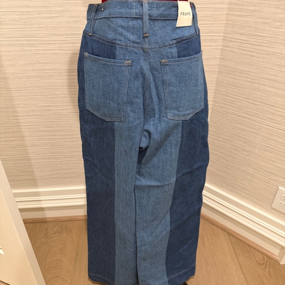FRAME Split Seam Wide Leg Jeans Two Tone Size 29 - Picture 3 of 4